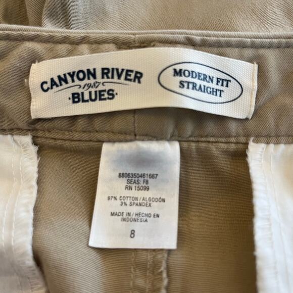 Canyon River Blues Mid-Rise Modern Fit Straight Wide Leg Pants Khaki Tan NWT 8 - Picture 3 of 12